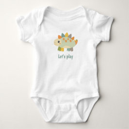 Dinosaur Cartoon Style Personalized Baby Bodysuit ベビーボディスーツ