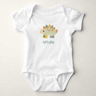 Dinosaur Cartoon Style Personalized Baby Bodysuit ベビーボディスーツ