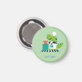 Dinosaur chef badge マグネット (正面/裏面)