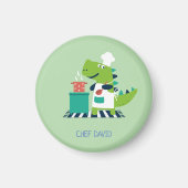 Dinosaur chef badge マグネット (正面)