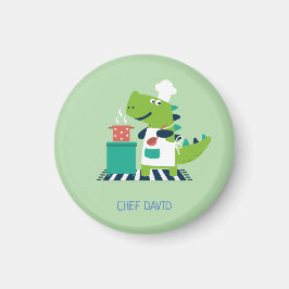 Dinosaur chef badge マグネット