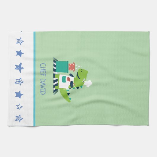 Dinosaur Chef Kitchen Towel キッチンタオル (横)