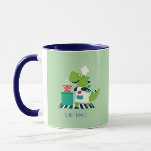 Dinosaur Chef Personalized Mug マグカップ (左)