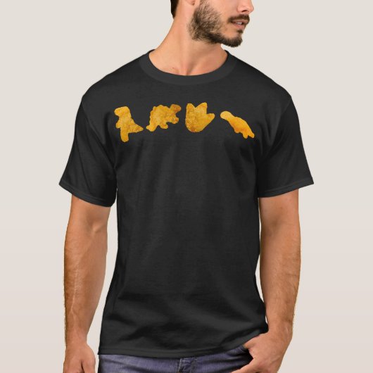 Dinosaur Chicken Nuggets T-rex Stegosaurus Dino Fu Tシャツ (正面)
