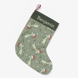 Dinosaur Christmas Boy Santa Claus Dino T-Rex Sage スモールクリスマスストッキング