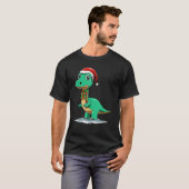 Dinosaur Christmas Dinosaur Lover Santa Dinosaur C Tシャツ (正面フル)