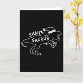 Dinosaur Christmas Kid Gift, Family Xmas Costumes カード (黄色い花)