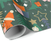 Dinosaur Christmas Party Green  ラッピングペーパー (ロールコーナー)