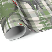 Dinosaur Christmas Plaid ラッピングペーパー (ロールコーナー)