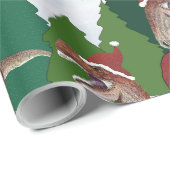 Dinosaur Christmas T-Rex Santa ラッピングペーパー (ロールコーナー)