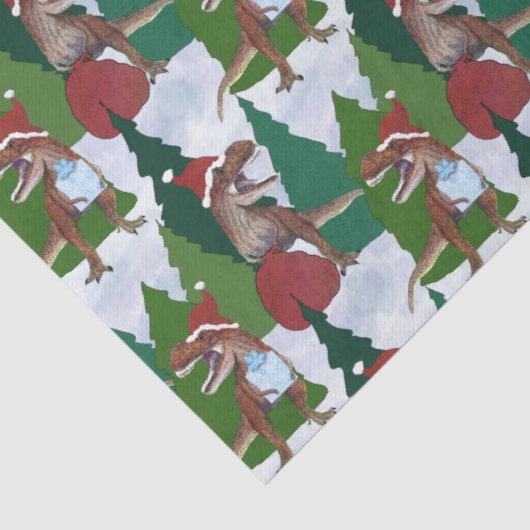 Dinosaur Christmas T-Rex Santa 薄葉紙 (詳細)