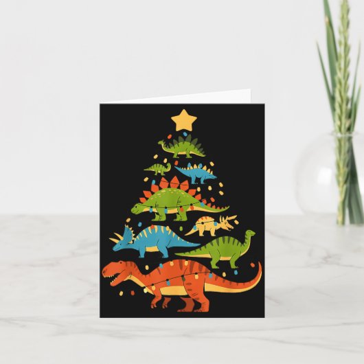 Dinosaur Christmas Tree Dino Trex Dinosaur Lover C カード (正面)