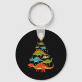 Dinosaur Christmas Tree Dino Trex Dinosaur Lover C キーホルダー (正面)