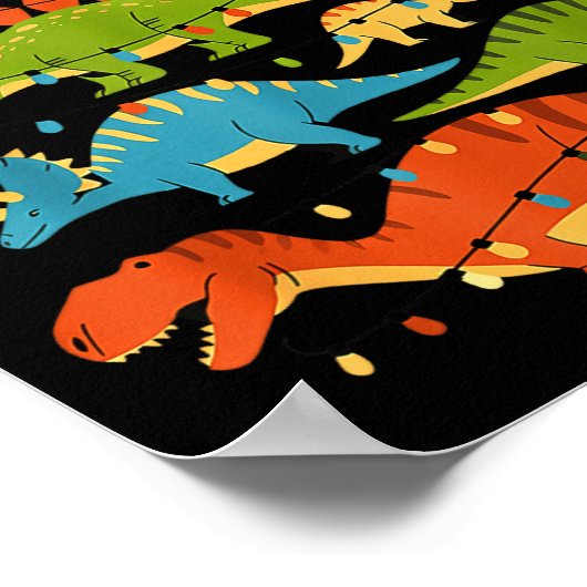 Dinosaur Christmas Tree Dino Trex Dinosaur Lover C ポスター (角)