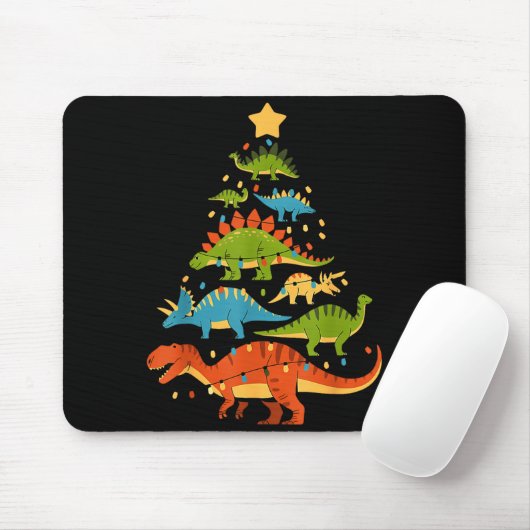 Dinosaur Christmas Tree Dino Trex Dinosaur Lover C マウスパッド (マウス)