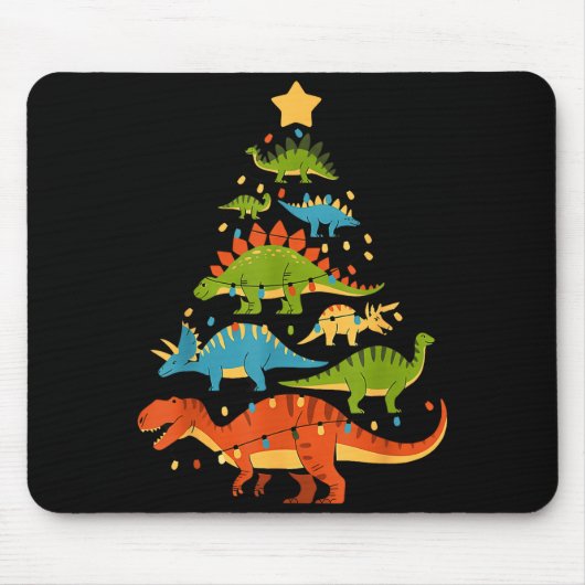 Dinosaur Christmas Tree Dino Trex Dinosaur Lover C マウスパッド (正面)
