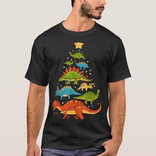 Dinosaur Christmas Tree Dino Trex Dinosaur Lover C Tシャツ (正面)