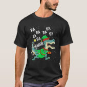 Dinosaur Christmas Tree Rex Fa Ra Ra Rawr Trex Elf Tシャツ (正面)