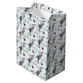 Dinosaur Christmas Wrapping Paper Roll ミディアムペーパーバッグ (裏面アングル)