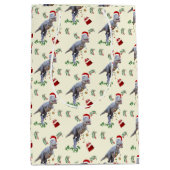 Dinosaur Christmas Wrapping Paper Roll ミディアムペーパーバッグ (正面)