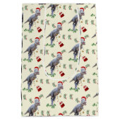 Dinosaur Christmas Wrapping Paper Roll ミディアムペーパーバッグ (裏面)