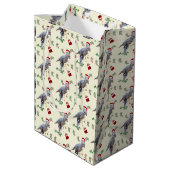 Dinosaur Christmas Wrapping Paper Roll ミディアムペーパーバッグ (裏面アングル)