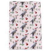 Dinosaur Christmas Wrapping Paper Roll ミディアムペーパーバッグ (正面)