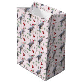 Dinosaur Christmas Wrapping Paper Roll ミディアムペーパーバッグ (裏面アングル)