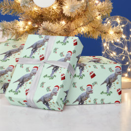 Dinosaur Christmas Wrapping Paper Roll ラッピングペーパー
