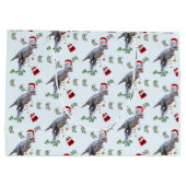 Dinosaur Christmas Wrapping Paper Roll ラージペーパーバッグ (裏面)