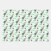 Dinosaur Christmas Wrapping Paper Sheets  ラッピングペーパーシート (正面3)