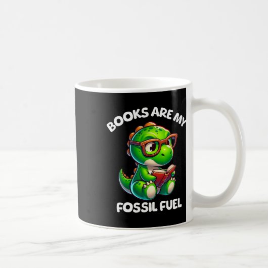 Dinosaur Ck To School Reading Books Funny Quote コーヒーマグカップ (右)