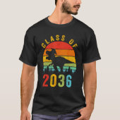 Dinosaur Class Of 2036 First Day Kindergarten Boys Tシャツ (正面)
