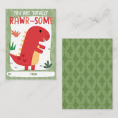 Dinosaur Classroom Valentine's Day Card ノートカード (正面/裏面)