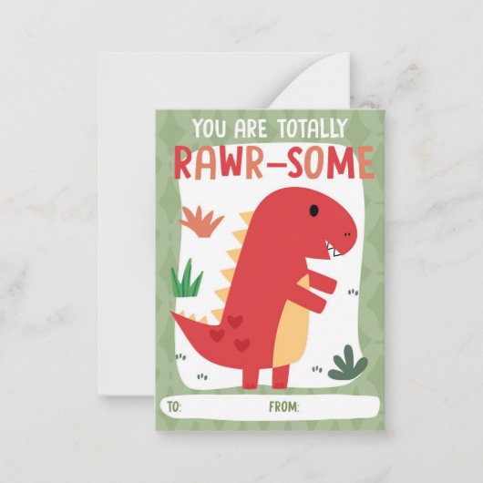Dinosaur Classroom Valentine's Day Card ノートカード (正面)