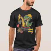 Dinosaur Construction Worker Excavator Truck Kids  Tシャツ (正面)