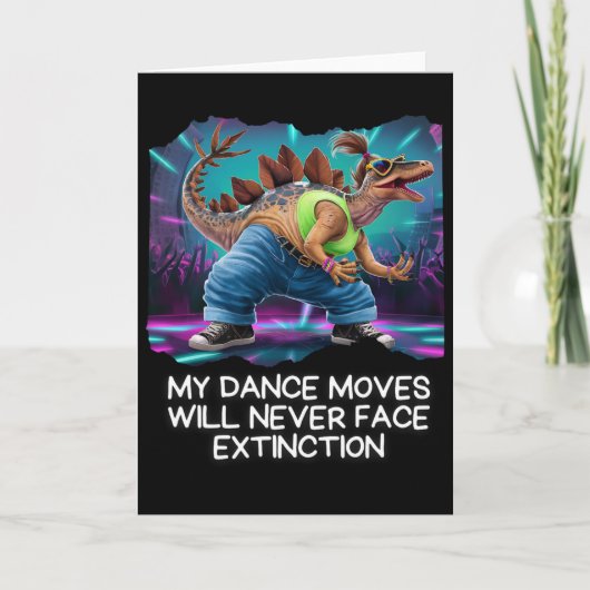 Dinosaur Dance Funny Dancing Dino カード (正面)