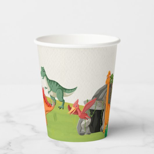 Dinosaur Dig Dino Birthday Party Cups  紙コップ (裏面)