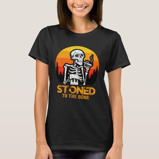 Dinosaur Dino Skeleton Skull Halloween Spooky Tric Tシャツ (正面)