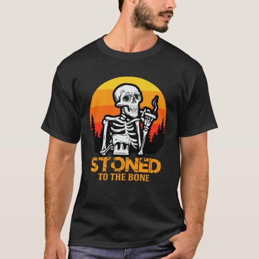 Dinosaur Dino Skeleton Skull Halloween Spooky Tric Tシャツ (正面)