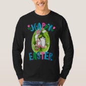 Dinosaur Easter Basket With Eggs Happy Easter  1 Tシャツ (正面)