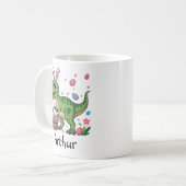Dinosaur Easter Bunny Custom Name Mug For Kids コーヒーマグカップ (正面左)