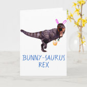 Dinosaur Easter Bunny T Rex Tyrannosaurus Funny T  カード (黄色い花)