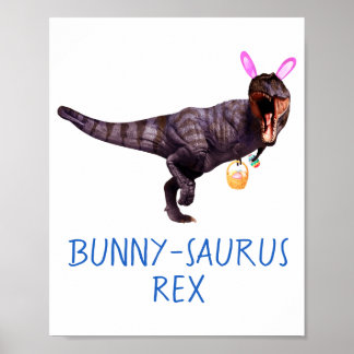 Dinosaur Easter Bunny T Rex Tyrannosaurus Funny T  ポスター