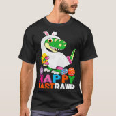 Dinosaur Easter Day Eggs cellent Happy East Rawr r Tシャツ (正面)