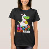 Dinosaur Easter Day Eggs cellent Happy East Rawr r Tシャツ (正面)