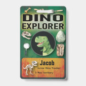 Dinosaur Explorer Badge for Kids Party バッジ (正面)