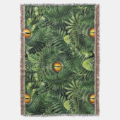 Dinosaur Eyes Green Plants Ancient Creature Art スローブランケット (正面縦)