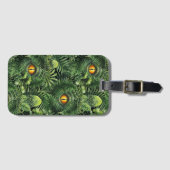 Dinosaur Eyes Green Plants Ancient Creature Art ラゲッジタグ (正面横)