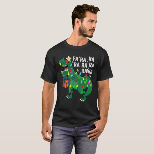 Dinosaur Fa Ra Ra Rawr Rawr Dinosaur T Rex Christm Tシャツ (正面フル)